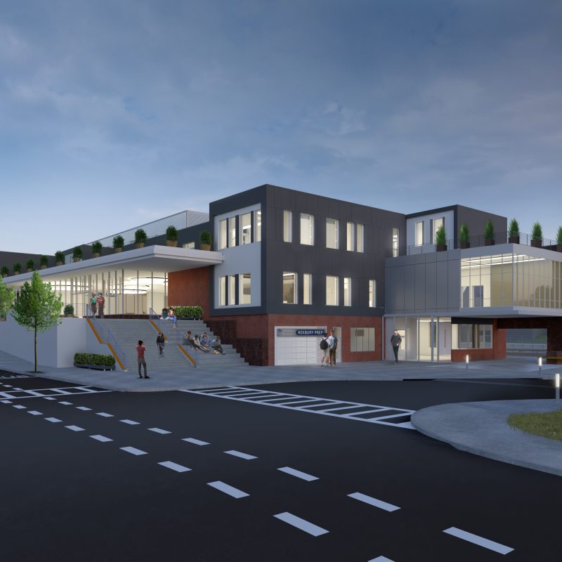 digital rendering of the proposed roxbury prep high school building