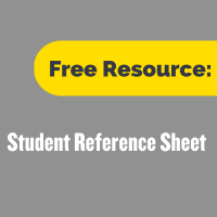 Graphic that reads "Free Resource: Student Reference Sheet"
